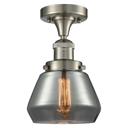 Innovations Lighting 1 Light Fulton 7In. Brushed Satin Nickel Semi-Flush Mount With Smoked Glass, 510917 517-1CH-SN-G173